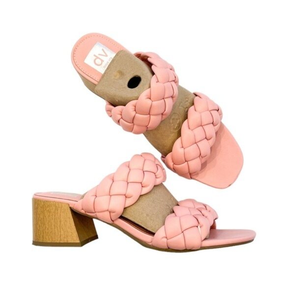DV by Dolce Vita Shoes - DV by Dolce Vita Braided Block Heel Stacey Pink Sandal 8.5 M